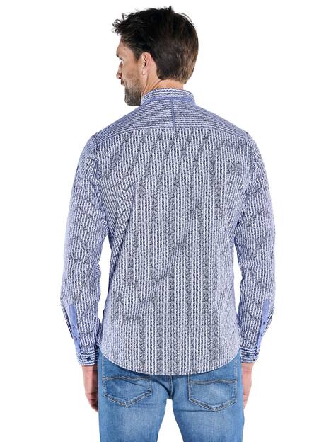 engbers Herren Langarm-Hemd gestreift , Marineblau