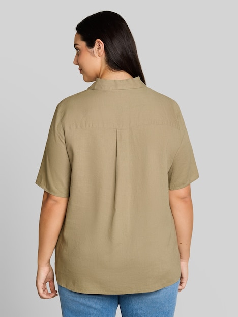 Loose Fit Bluse mit Leinenanteil
