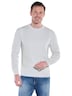 Herren Rundhals Pullover mit Rippstruktur , Hellgrau