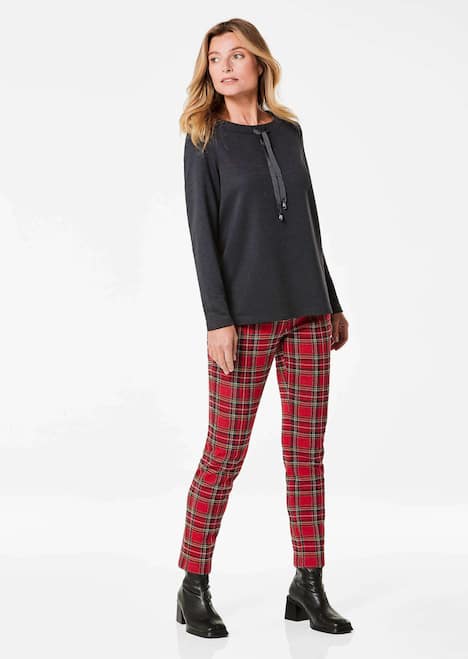 Sweatshirt mit halsfernen Kragen und Tunnelzug