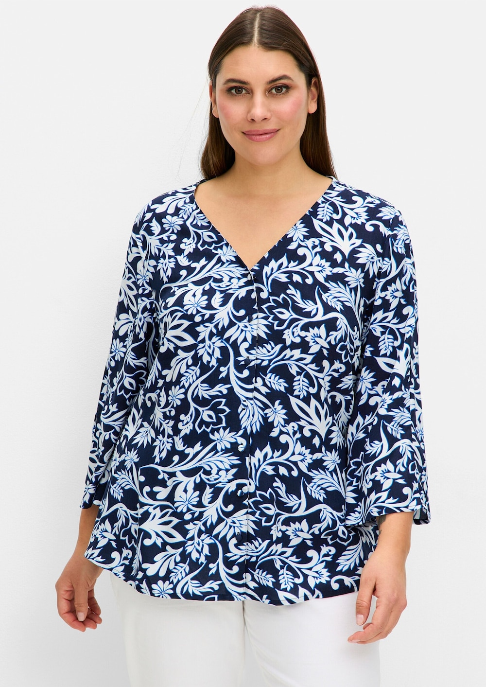 Bluse 3/4-Arm Blumen