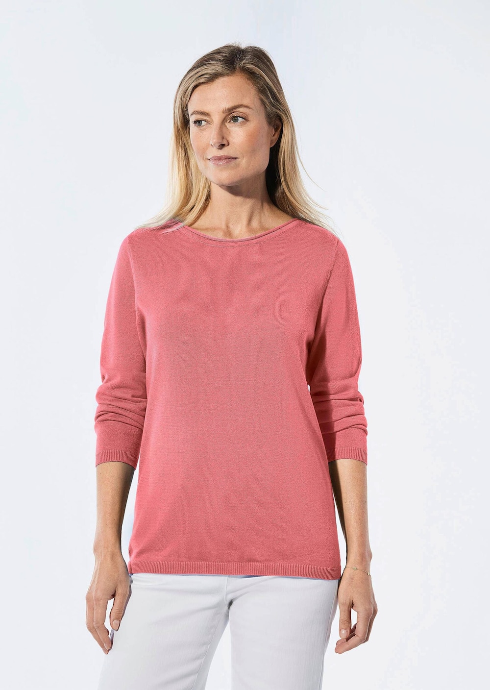 Strickpullover mit U-Boot-Ausschnitt