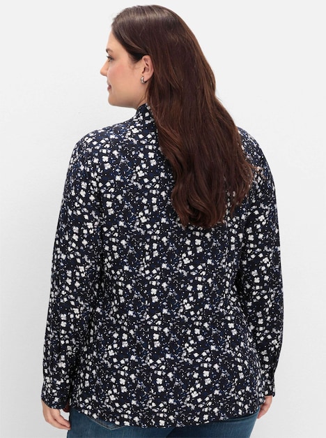 Hemdbluse Langarm Sonstiges Muster Hemdkragen