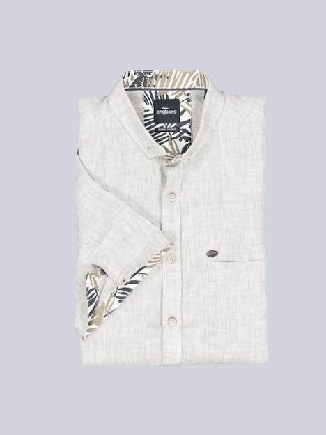 engbers Herren Kurzarm-Hemd aus Leinen , Sand