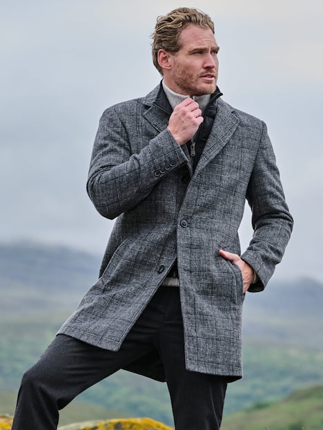 engbers Herren Mantel mit herautrennbarem Inlet , Anthrazit