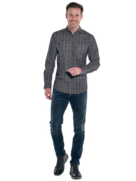 engbers Herren Hemd langarm , Schwarz