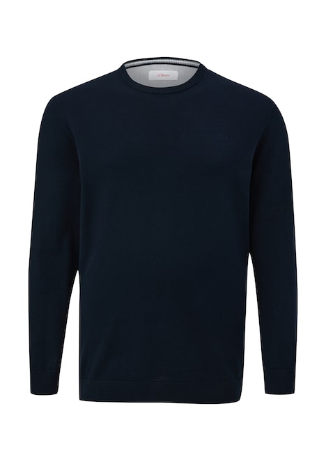 Baumwollpullover mit Logo-Stickerei