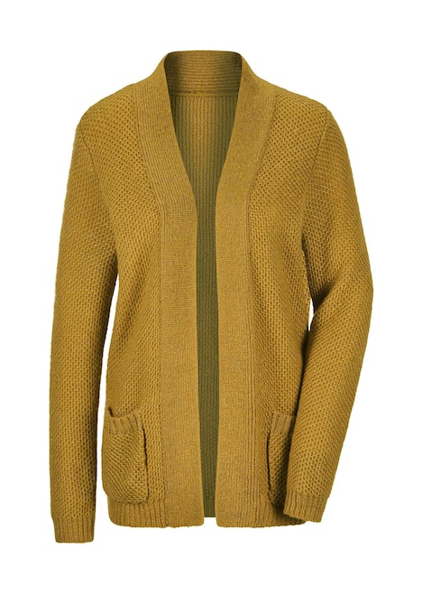 Offener Cardigan mit Taschen, Glanz