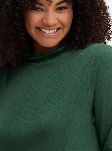 Shirtrolli Langarm Uni Stehkragen