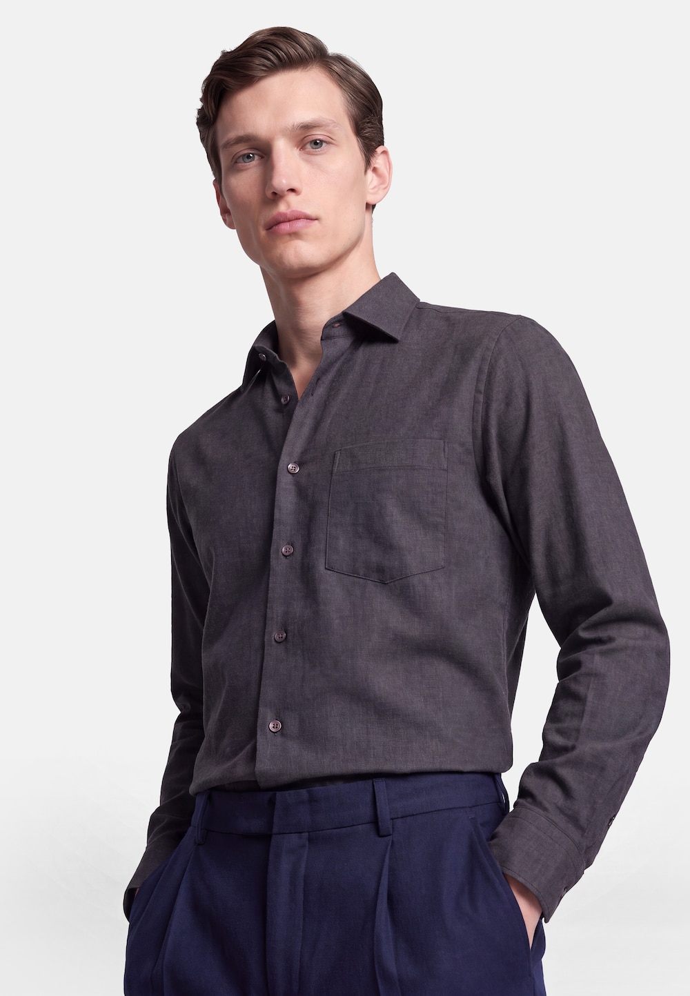 Herren Flanellhemd - Uni