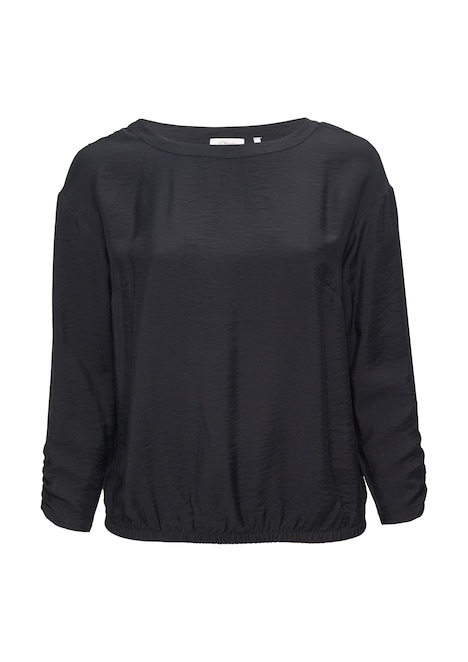 Viskose-Bluse mit elastischem Saum