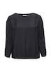 Viskose-Bluse mit elastischem Saum