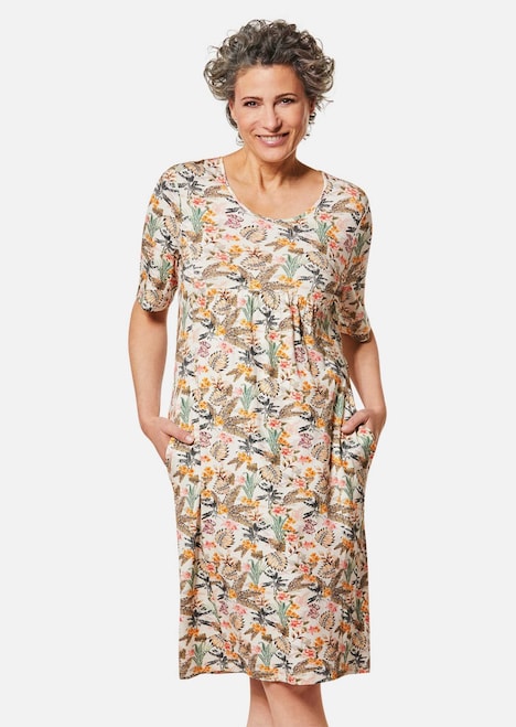 Elastisches Jerseykleid mit modischem Druck