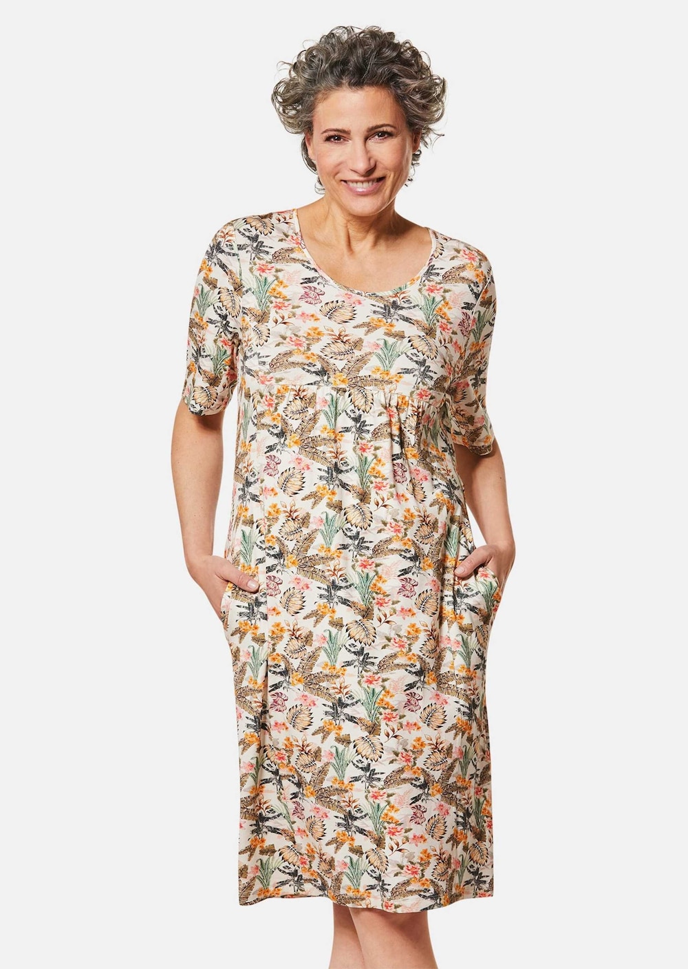 Elastisches Jerseykleid mit modischem Druck