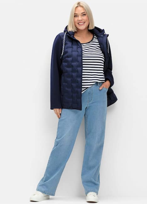 Steppjacke Langarm Uni Mit Kapuze