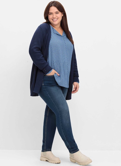 Hemdbluse Langarm Sonstiges Muster Ohne Kragen