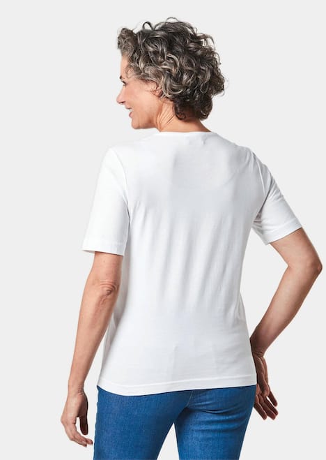 Basic Baumwollshirt mit kurzem Arm