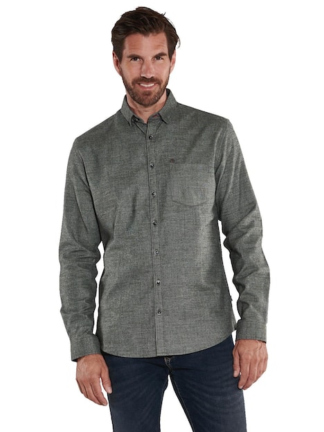 engbers Herren Langarm-Hemd uni , Khaki