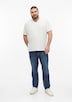 Baumwoll-T-Shirt mit Logo-Print und V-Neck