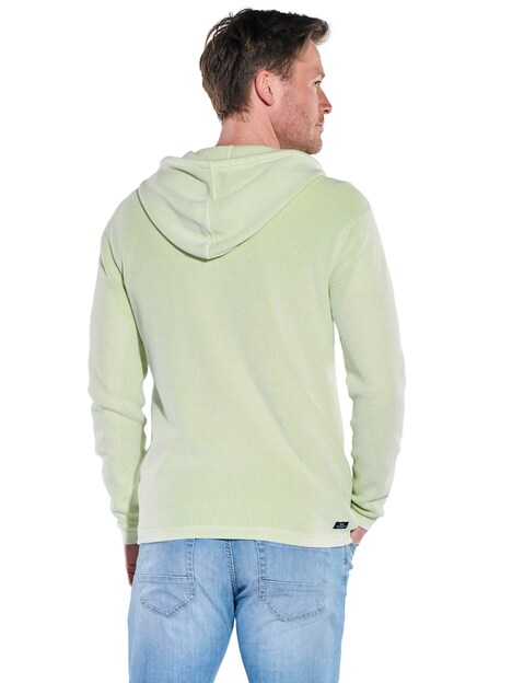 Herren Cardigan mit Kapuze , Hellgruen