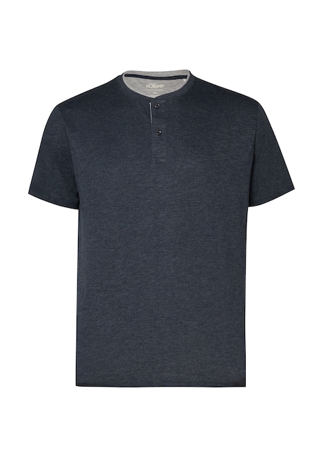 Weiches Henley-Shirt aus Melange-Jersey