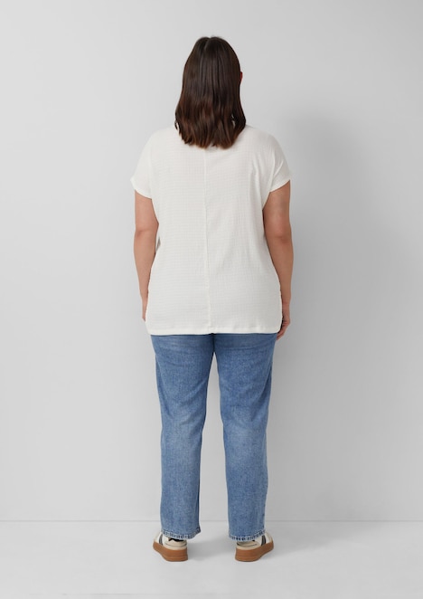 Strukturiertes T-Shirt im Relaxed Fit mit U-Boot-Ausschnitt