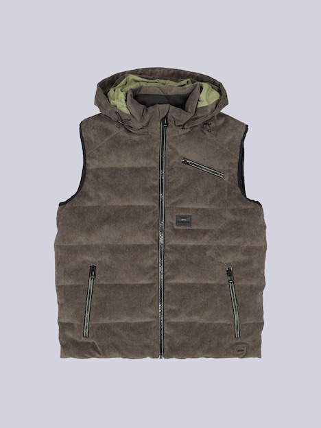 Herren Wasserdichte Weste aus Cord , Oliv
