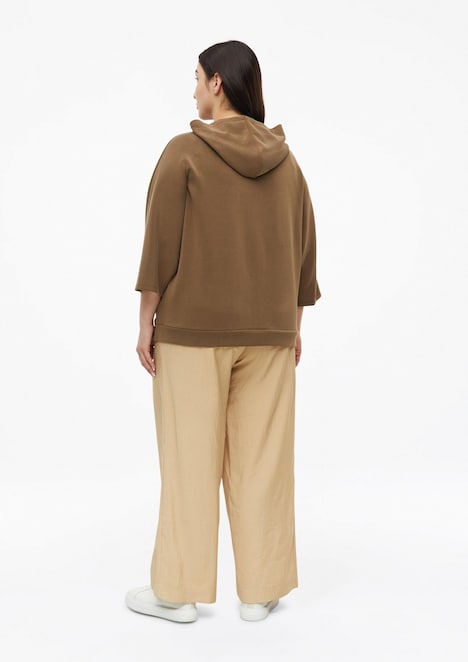 Sweatjacke aus Scuba mit weitem 3/4-Arm