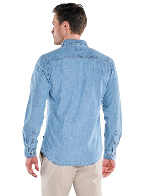 Herren Jeanshemd mit Brusttasche , Indigoblau