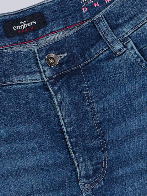 engbers Herren Jeans-Shorts regular , Mittelblau