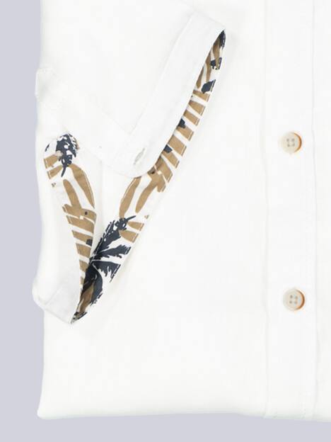 engbers Herren Kurzarm-Hemd aus Leinen , Naturweiss