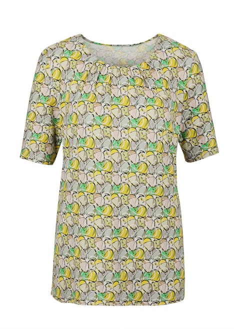 Multicolor-Shirt mit Halbarm, Rundhalsausschnitt