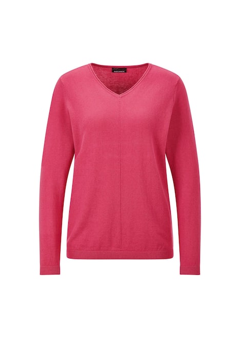 Baumwollpullover mit V-Ausschnitt