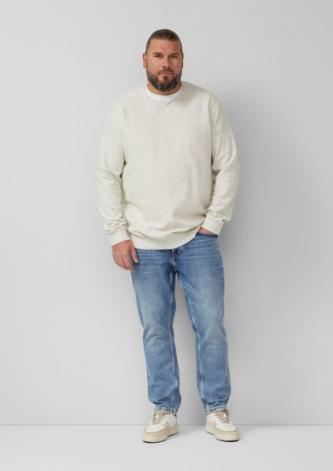 Strukturiertes Sweatshirt mit Rippbündchen