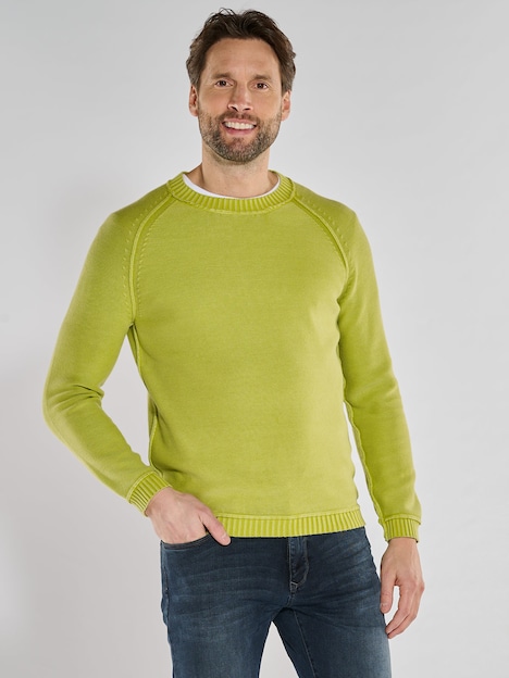 Herren Pullover uni , Hellgruen