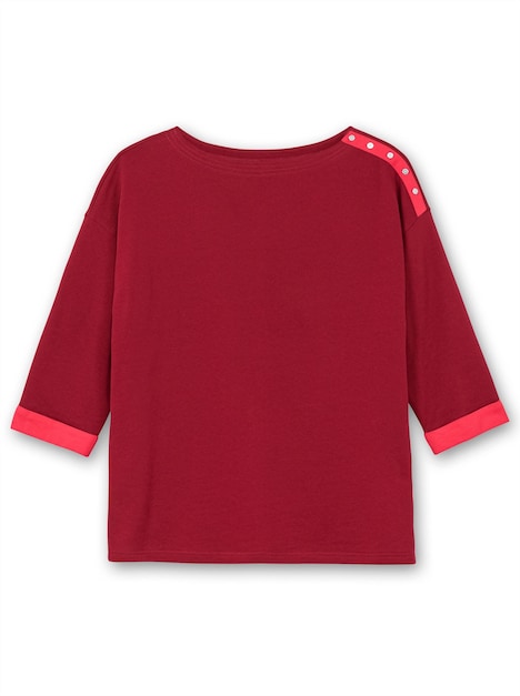 Sweatshirt 3/4-Arm Uni Ohne Kragen