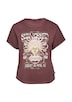 Gewaschenes Oversize-Shirt mit Frontprint
