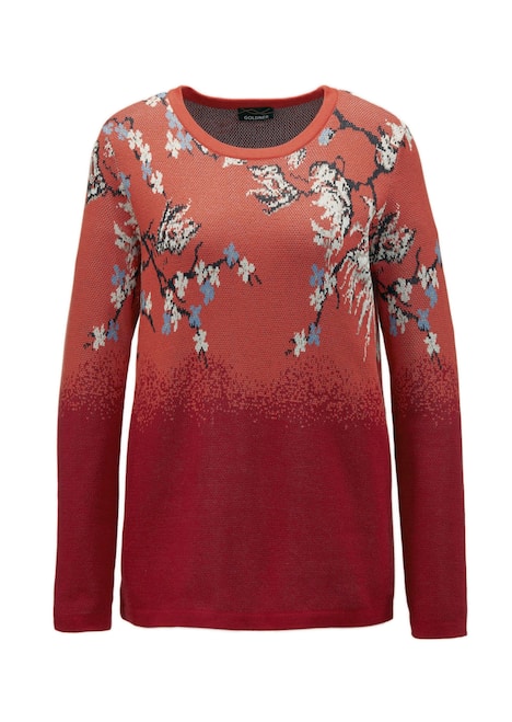 Baumwollpullover mit floralem Design