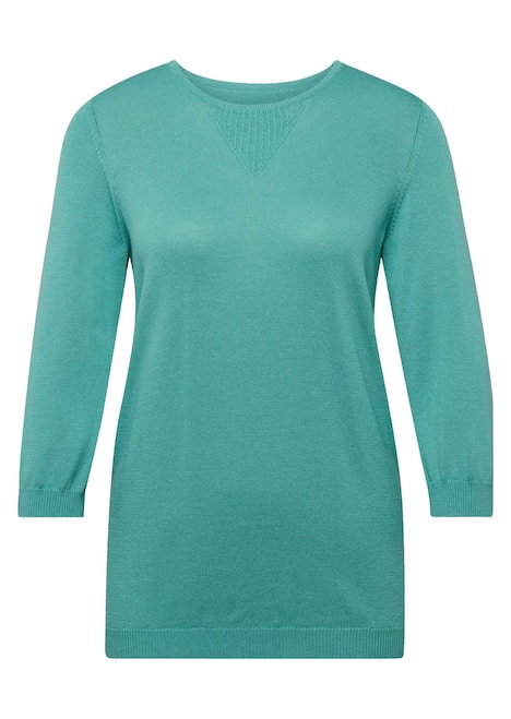 GOLDNER Pullover met ronde hals Zomerse, tricot pullover met ajourpatroon