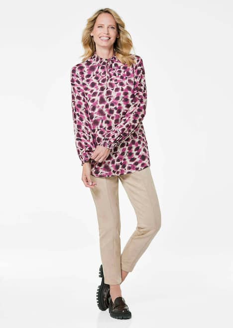 Langarmshirt mit Stehkragen, Print