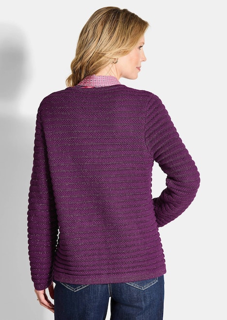 Elegante Strickjacke mit Lurex, Langarm