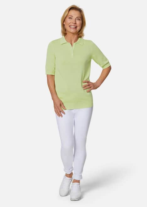 Kurzarm Strickpullover mit adrettem Kragen