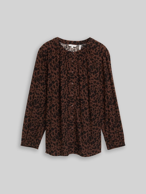 Bluse mit Leo-Print
