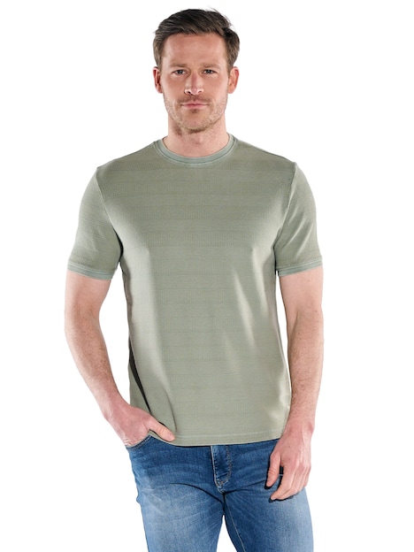 Herren Strukturiertes T-Shirt im Streifendesign , Gruen