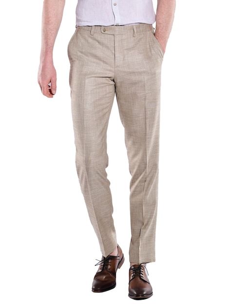 Herren Anzug-Hose slim fit , Beige