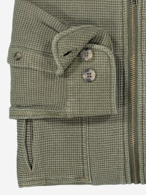 Herren Hemd uni , Oliv