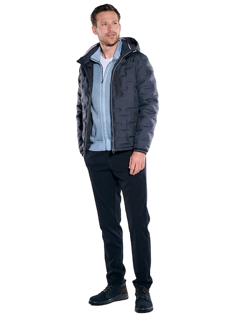 Herren Steppjacke mit abnehmbarer Kapuze , Saphirblau