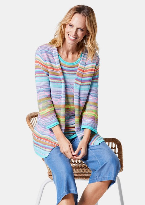 Abstrakt gemusterte Jaquardstrickjacke