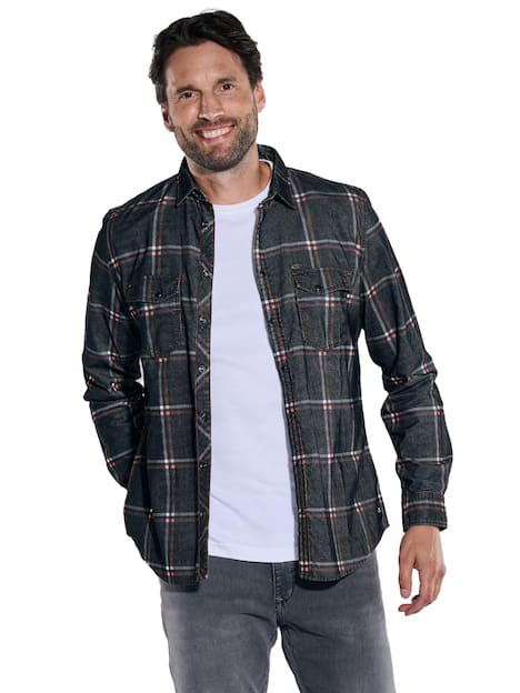 engbers Herren Overshirt kariert , Anthrazit