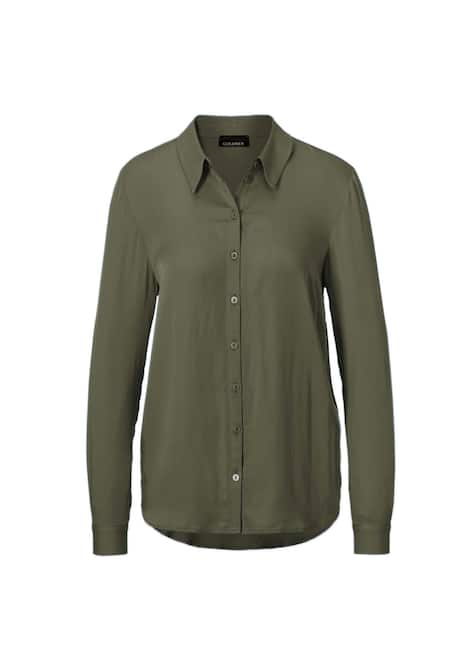 GOLDNER Blouse. Puur katoen Overhemdblouse met doorlopende knopenlijst